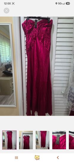 Laundry strapless silk dress