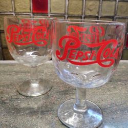 Vintage Pepsi  Soda Fountain Goblets 