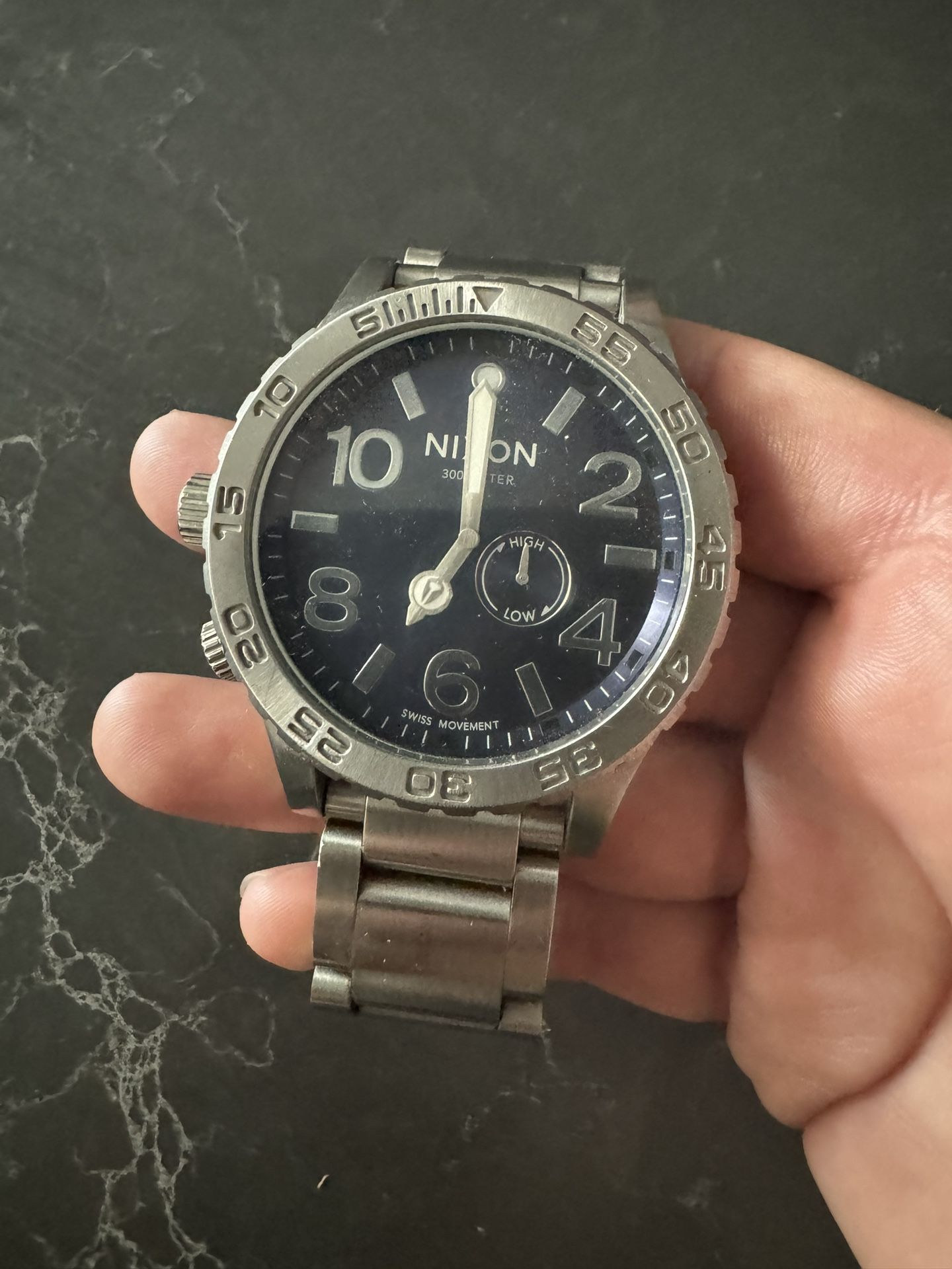 Nixon 51-30 Tide High Chrome With Blue Face