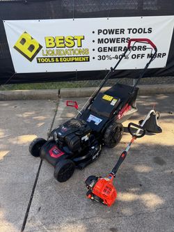 Self propelled mower with echo Weedeater