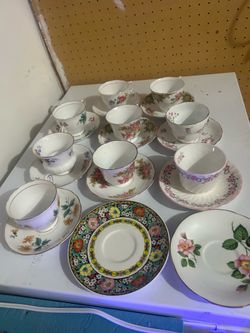 Bone china tea cups and saucers
