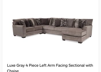 Luxe gray 4 piece left arm facing sectional with chaise discount