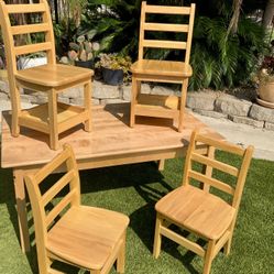 24in x 48in Rectangular Hardwood Table and Chair Set,Honey