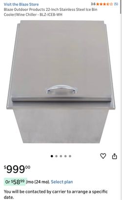 Blaze 22” Stainless Steel Ice Bin Cooler / Wine Chiller – BLZ-ICEB-WH