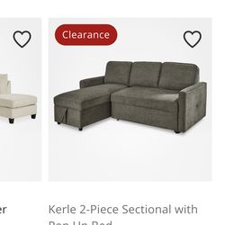 L sectional with pop up bed