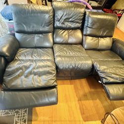 Leather Couch With Recliners On Both Sides
