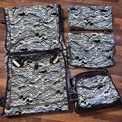 4 piece BIG French Luggage Company Tapestry Suede Suite case Set