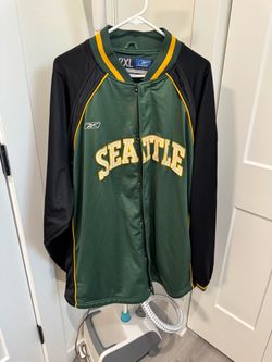Vintage Reebok Seattle SuperSonics NBA Warm Up Jacket 2XL Green Black