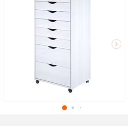 White 6+2 Drawer Wide Roll Cart 212