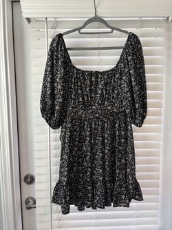 Black And White Floral Mini Dress