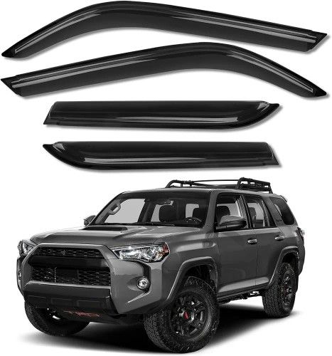 Rain Guards for Car Windows, Outside Mount Window Visors Rain Guards Fit for 2010-2023 Toyota 4 Runner, Extra Durable Window Deflectors, Vent Visors 4