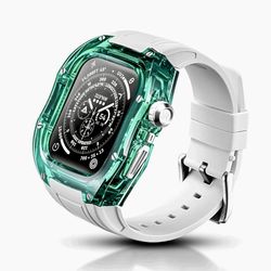 RYUEUYA Premium Translucent Case with Band for Apple Watch Series 10/11 46mm, Hard Crystal Clear Military-Grade Protective Bumper Cov 🆕Retails $34.99