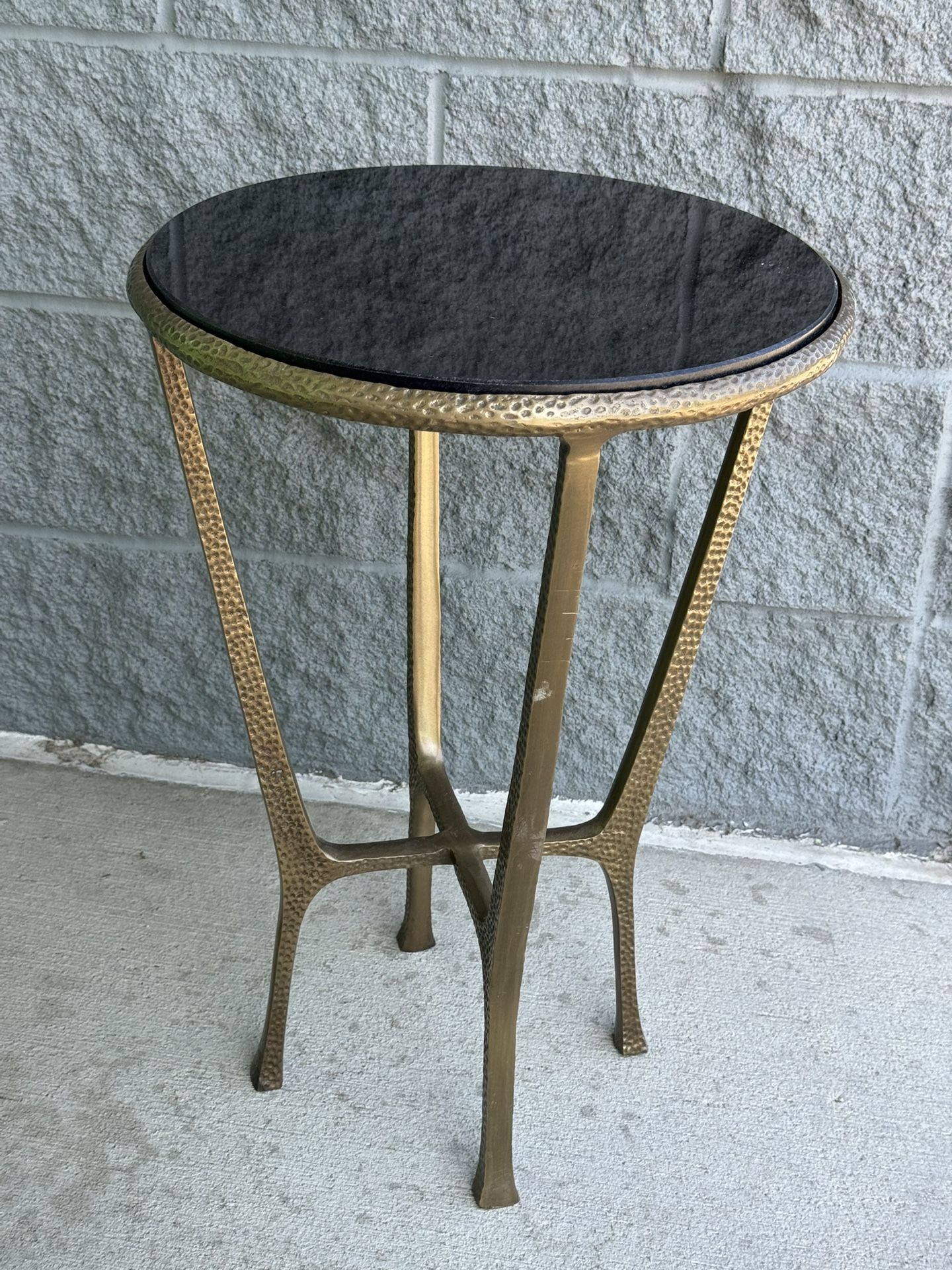 Butler Specialty Company Flavio Metal and Stone Accent Table - Black/Bronze