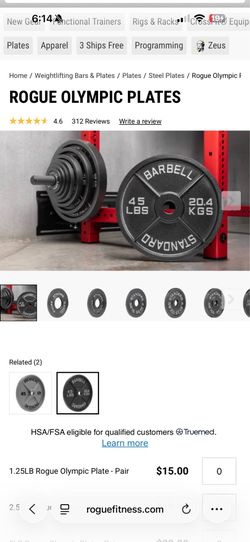 $1.15/lb Rogue Olympic plates