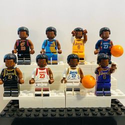 LeBron James NBA Jersey Collection 8pc Minifigure Set LEGO Compatible