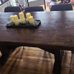 Solid Wood Dining Table And Bench