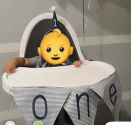 1st birthday high chair banner and hat