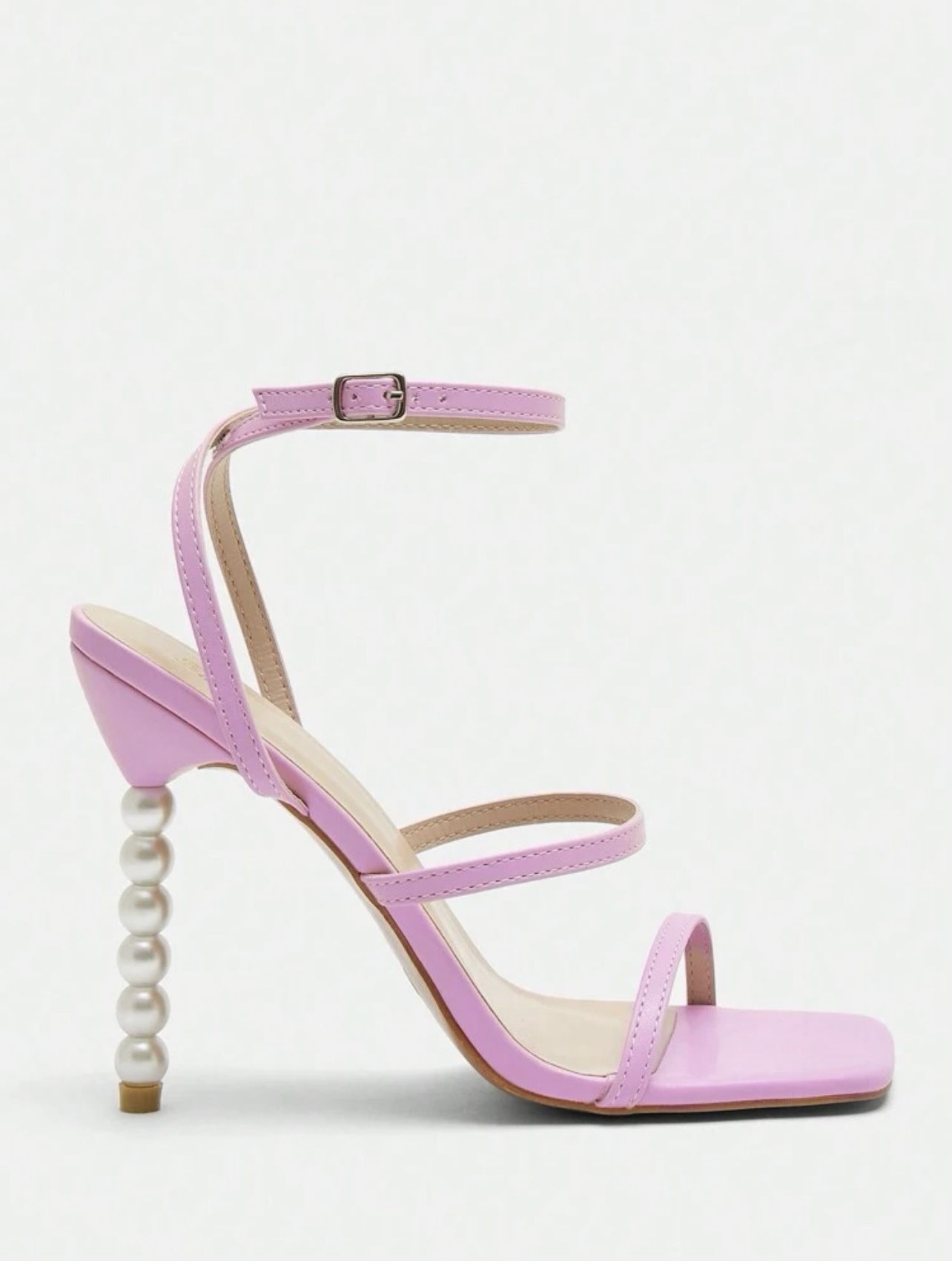 Faux Pearl Heeled Ankle Strappy Sandals *NEW*