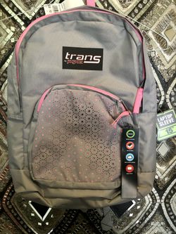 BRAND NEW W TAGS TRANS JANSPORT GRAY PINK SCHOOL BACKPACK