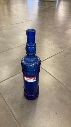 Cobalt Blue Decorative Glass Bottle