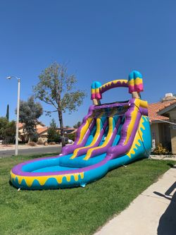 Double water slide inflatable