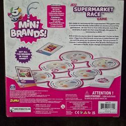 5 Surprise Mini Brands Supermarket Race Board Game by Spin Master, with 2 Collectible Movers for Kids 8 and up