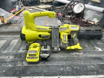 Ryobi 18V ONE+ Tool Lot: Blower, Brad Nailer, and Stapler