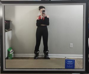 Extra Large Gray And Black Hanging Wall Mirror