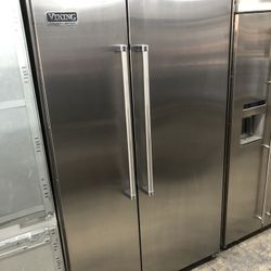 2015 Viking Stainless Steel Built In Side By Side Refrigerator 