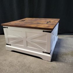 Modern Farmhouse Storage Coffee Table 