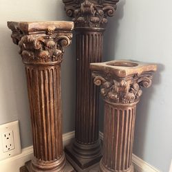 Decorative Candle Holder Pillars - Grecian Style 
