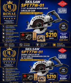 SKILSAW SPT77W-01 7-1/4" Worm Drive Circular Saw – NEW – $190