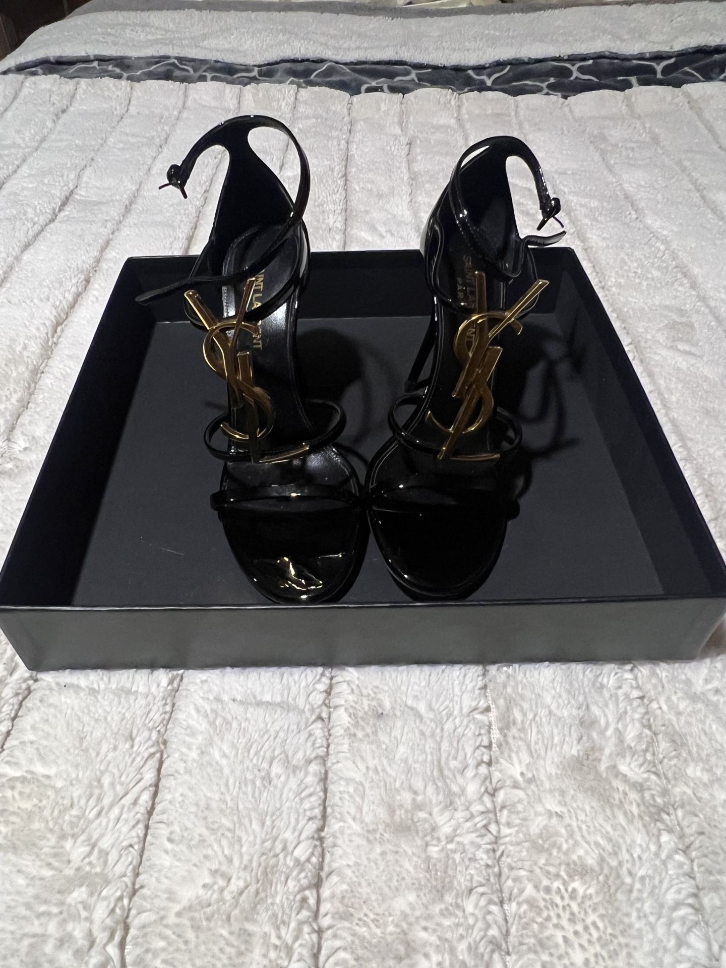 Cassandra YSL Medallion Stiletto Sandals