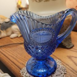 Vintage Avon Cobalt Blue Glass Creamer