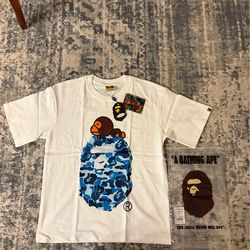Blue Bape White Tee