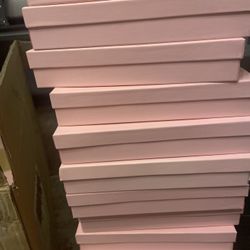 Pink Cardboard Cotton Filled Jewelry Boxes