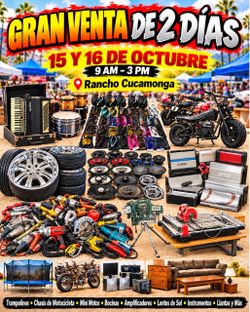 GRAN VENTA DE BODEGA – 2 DÍAS – HERRAMIENTAS, AUDIO, RINES Y MUCHO MÁS