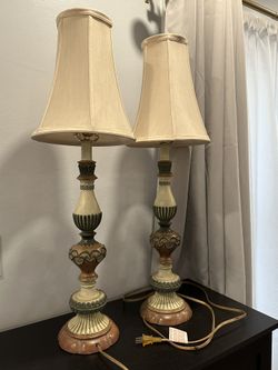 Vintage Pair Table Lamps 30”