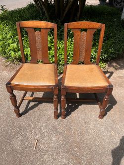 Antique Arts & Crafts Oak Dining Chairs