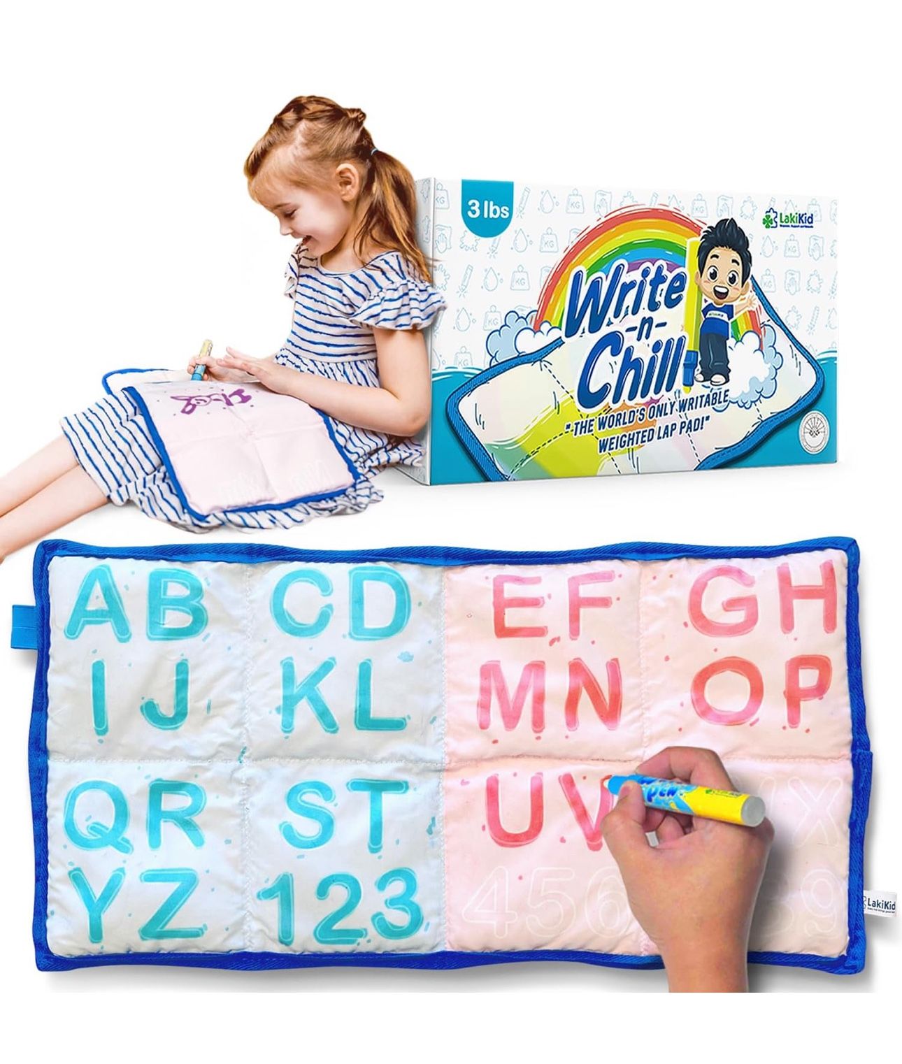 New: Writable Weighted Lap Pad for Kids W Waterpens