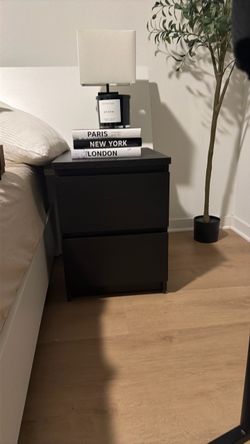 IKEA Kullen Nightstand 2-Drawer Black-Brown
