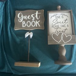Wedding Guest Book & Sweet Treat Sign 