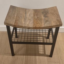 Indian Wood 2-tier Nesting Side Table