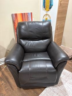 Dark Brown Leather Recliner Chair