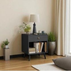 Night Stand, Black Bedside Table, Small Nightstand, Side Tables Bedroom, Wood Storage, Dorm Bedside Table, Wood Handmade Tables for Decoration Bedroom