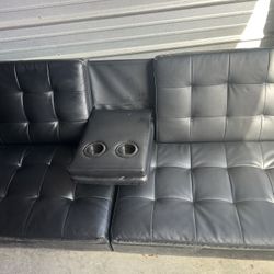 Black Leather Futon