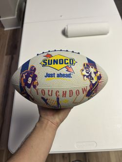 vintage Sunoco "Just Ahead Touchdown" promotional football