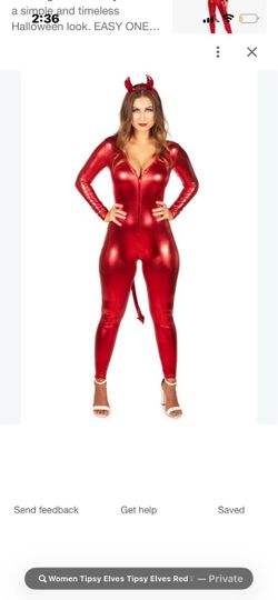 Women's Red Devil Halloween Costume Catsuit