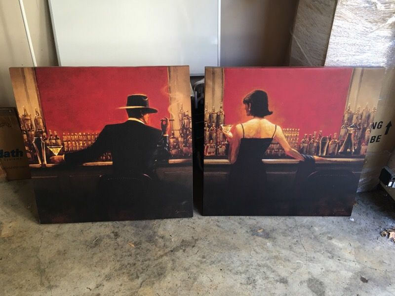 Cigar Bar Man & Bar Woman Wall Art