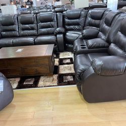 Ashley Furniture Vacherie Reclining Sectional (Red, Black,Blue) ✅$39 Down Payment with Financing  No Needed Credit Check
